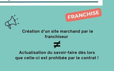 Création d’un site marchand par le franchiseur et non-conformité au contrat