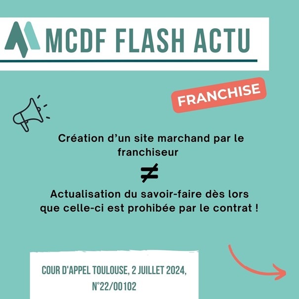 Création d’un site marchand par le franchiseur et non-conformité au contrat